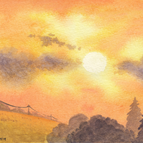 watercolor,水彩,飞乐鸟