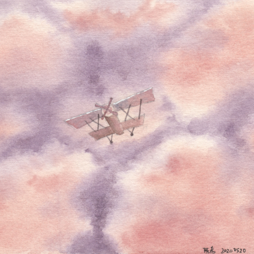 watercolor,水彩,飞乐鸟