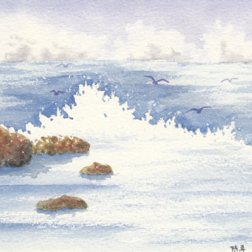 watercolor,水彩,飞乐鸟