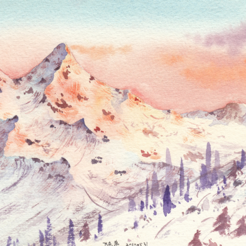 watercolor,水彩,飞乐鸟