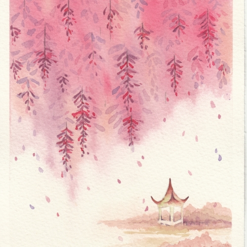 watercolor,水彩,飞乐鸟