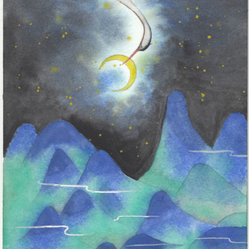 watercolor,水彩,飞乐鸟
