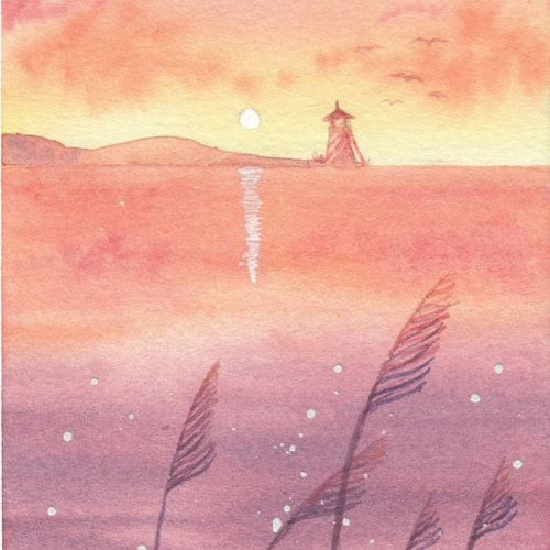 watercolor,水彩,飞乐鸟