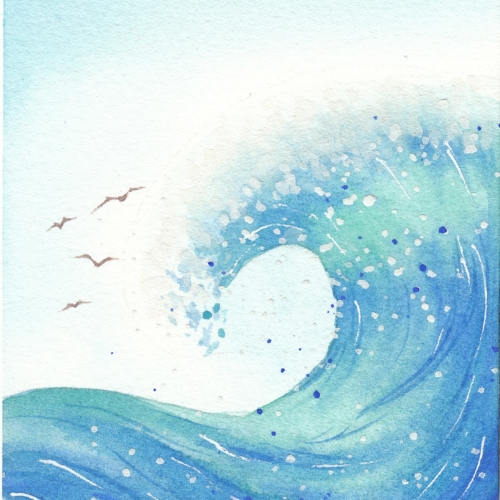 watercolor,水彩,飞乐鸟