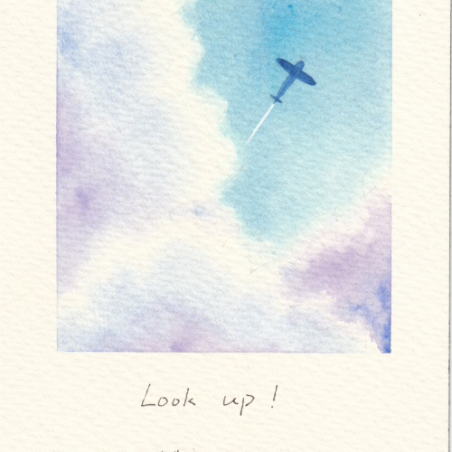 watercolor,水彩,飞乐鸟